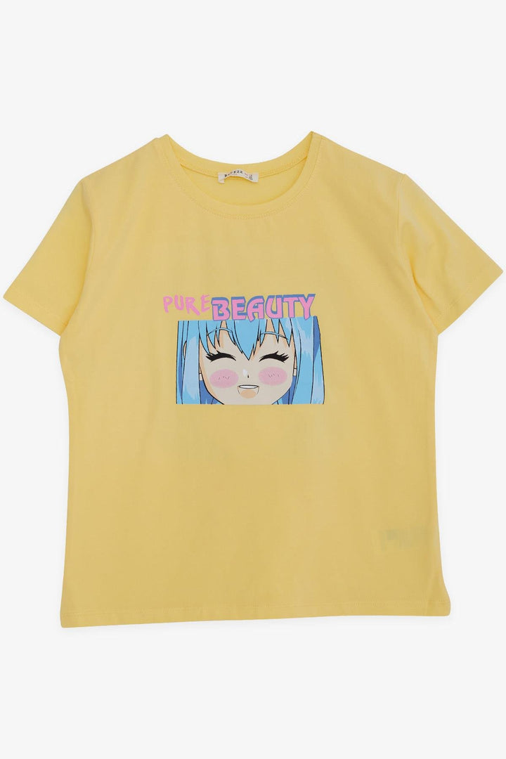 BRE Breeze Girl's T-shirt Anime Printed 94 Years, Yellow - Lynwood