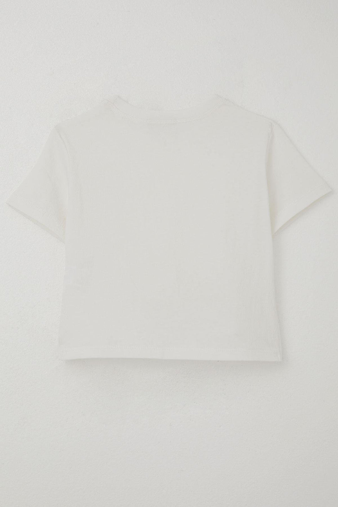 BRE Breeze Girl's T-Shirt with Arm Logo and Decollete Detail on the Belly Part, 96 Years, Ecru - Jerez de García Salinas