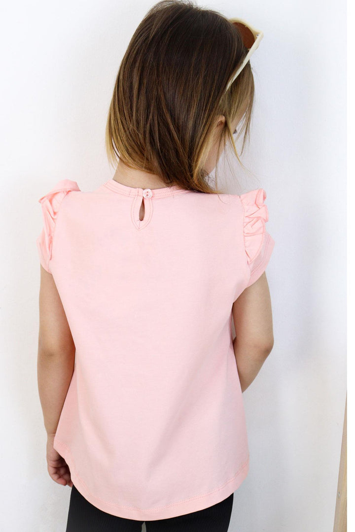 BRE Breeze Girl's T-shirt Spring Themed Ballerina Girl Printed 1.5-5 Years, Salmon - Rancho Cordova