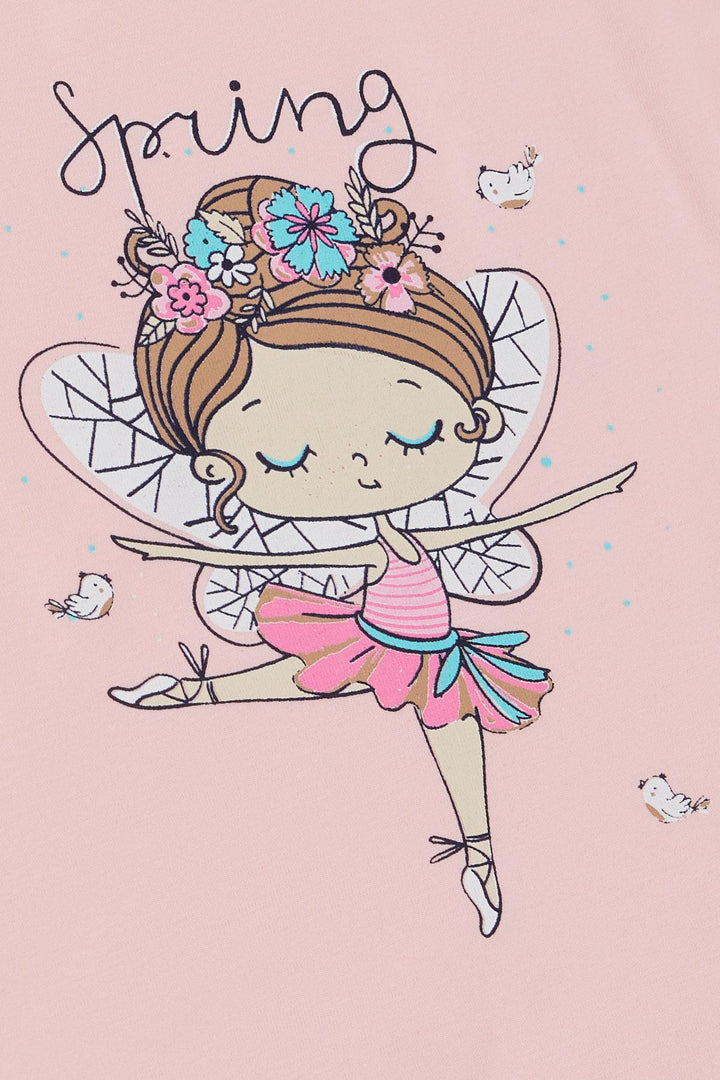 BRE Breeze Girl's T-shirt Spring Themed Ballerina Girl Printed 1.5-5 Years, Pink - Wuppertal