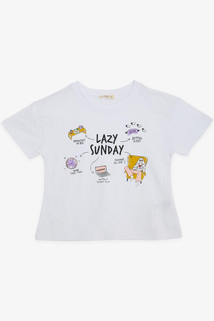 BRE Breeze Girl's T-shirt Printed 84 Years, White - Lenexa