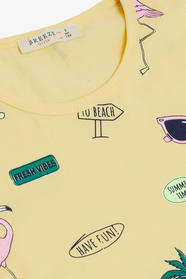 BRE Breeze Girl's T-shirt Printed 62 Years, Yellow - Lenexa