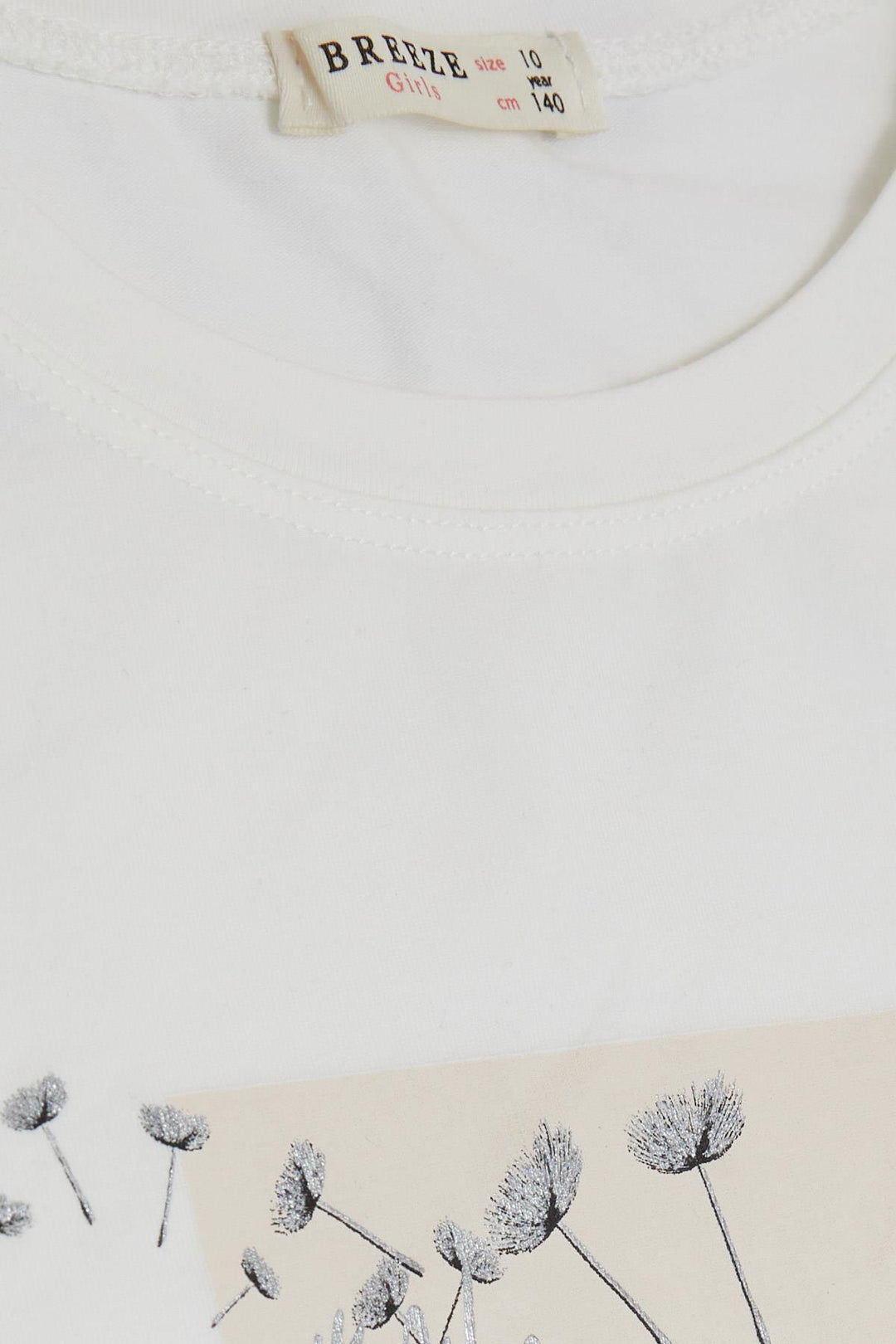 BRE Breeze Girl's T-shirt Flower Printed 94 Years, Ecru - Ravensburg