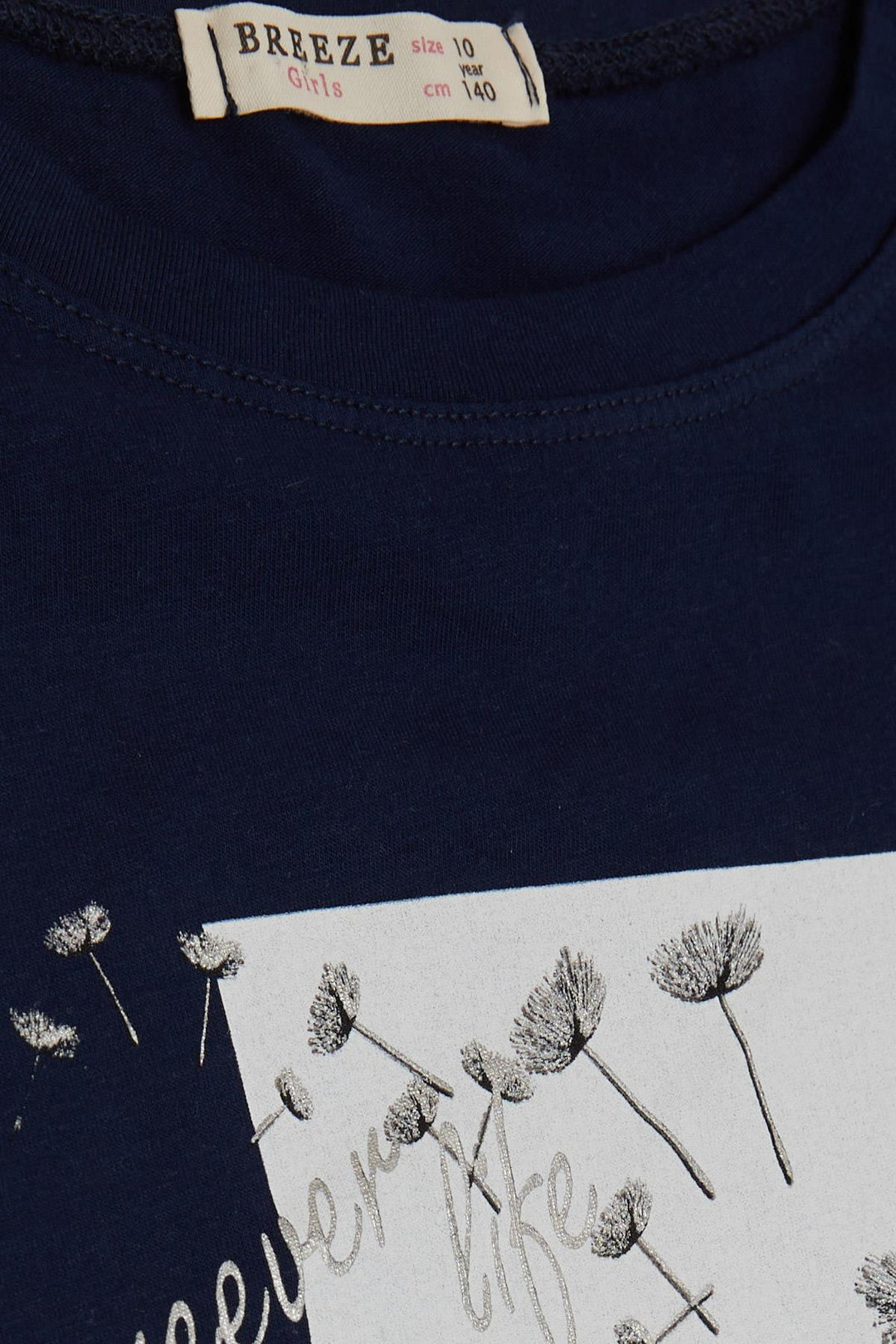 BRE Breeze Girl's T-shirt Flower Printed 94 Years, Navy Blue - Lauderhill