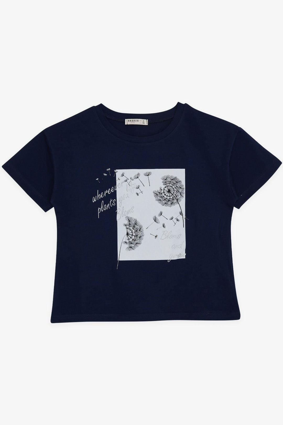 BRE Breeze Girl's T-shirt Flower Printed 94 Years, Navy Blue - Lauderhill