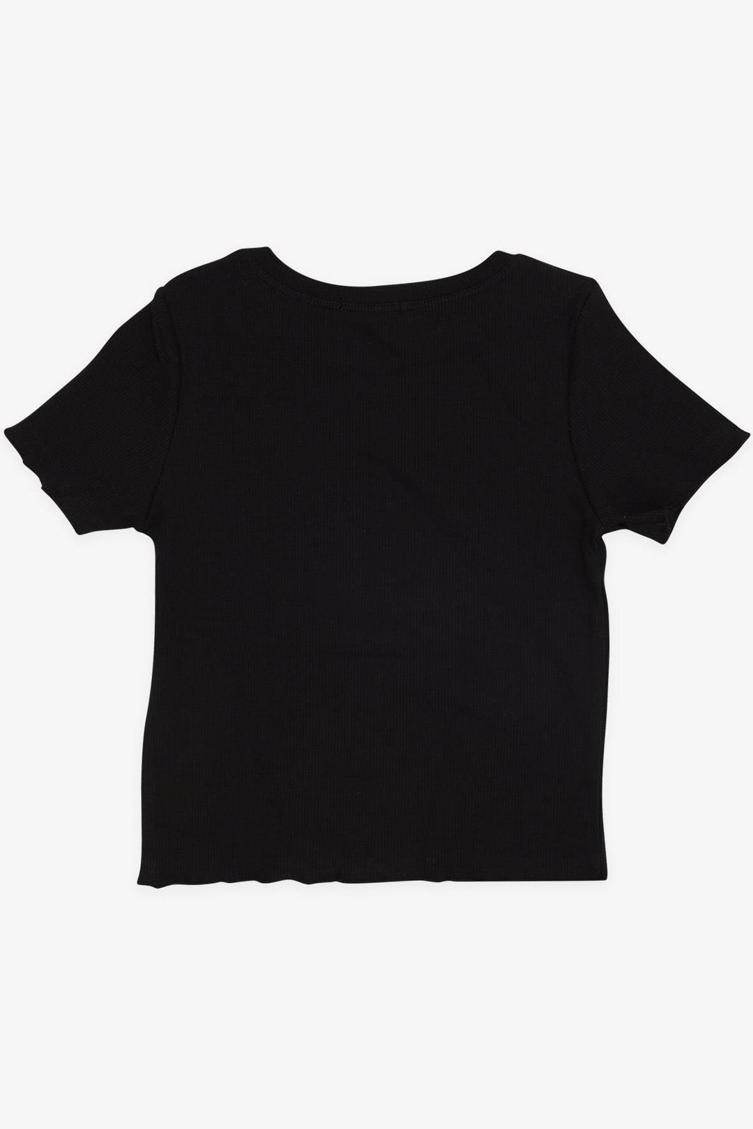 BRE Breeze Girl's Crop T-Shirt with Printed Text, 84 Years, Black - Soledad de Graciano Sánchez