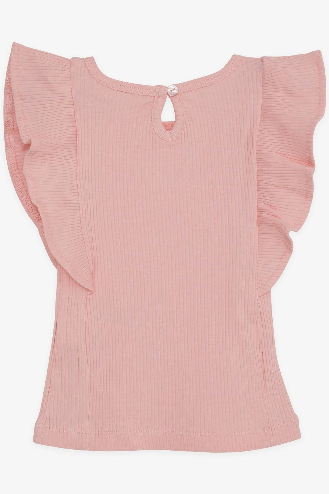 BRE Breeze Girl's T-Shirt with Ruffled Back Buttoned 2-6 Years, Salmon - Lake Forest