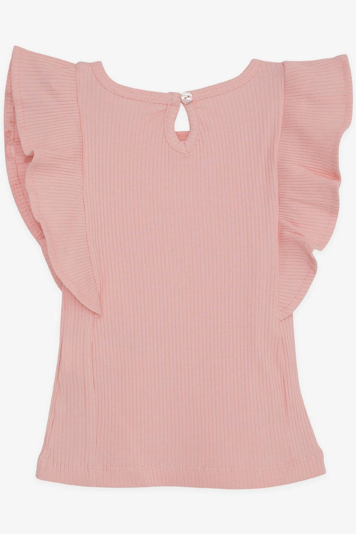 BRE Breeze Girl's T-Shirt with Ruffled Back Buttoned 2-6 Years, Salmon - Lake Forest