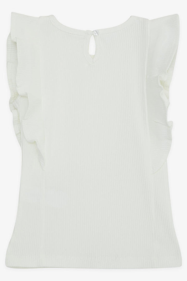 BRE Breeze Girl's T-shirt with Frilly Buttons, 72 Years, Beige - Sabinas