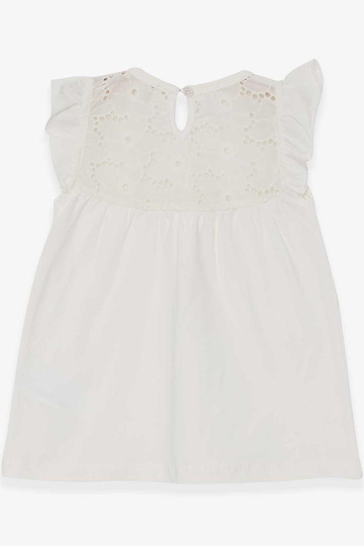 BRE Breeze Girl's T-shirt with Ruffles 4-8 Years, Ecru - Pasadena