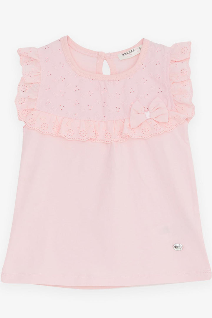 BRE Breeze Girl's T-Shirt with Fist Bow 1.5-5 Years, Pink - Istog
