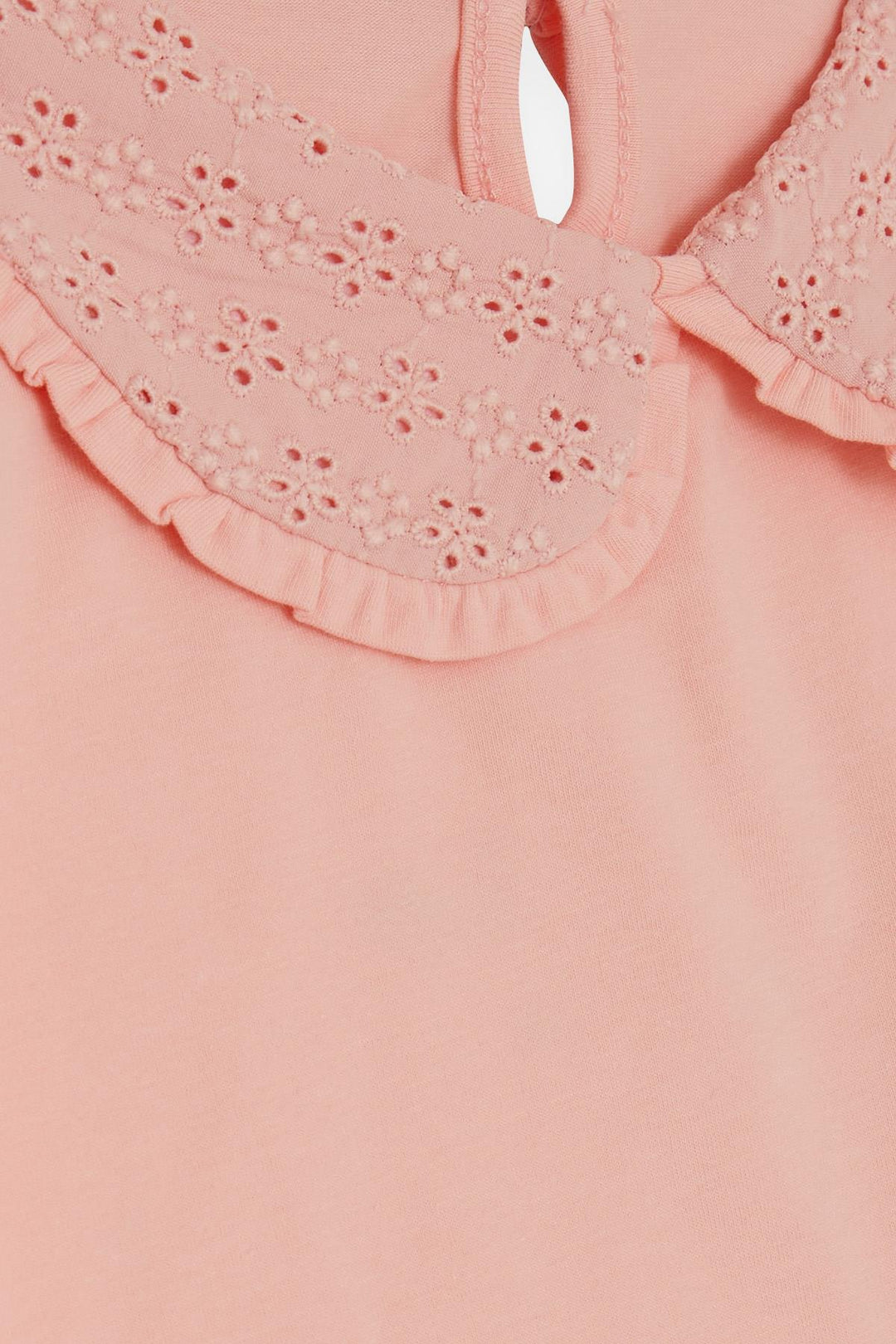 BRE Breeze Girl's T-shirt Wide Neck Embroidered Crested 50 Years, Salmon - Plainfield