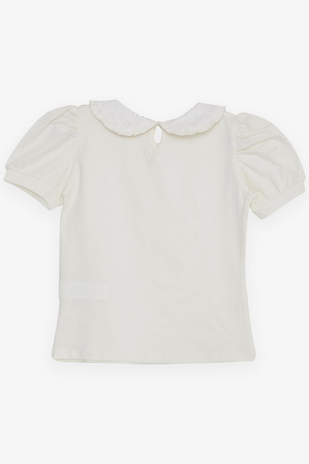 BRE Breeze Girl's T-shirt Wide Neck Embroidered Crested 50 Years, Ecru - Acireale