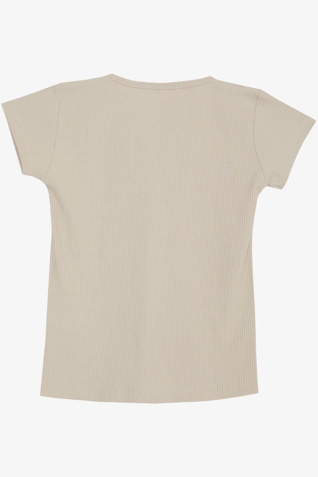 BRE Breeze Girl's T-shirt with Lace Trim and Frills, 4-8 Years, Beige - Pozzuoli