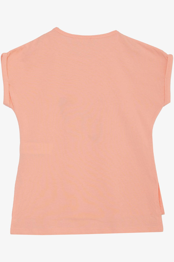 BRE Breeze Girl's T-shirt Butterfly Printed 106 Years, Salmon - Accrington