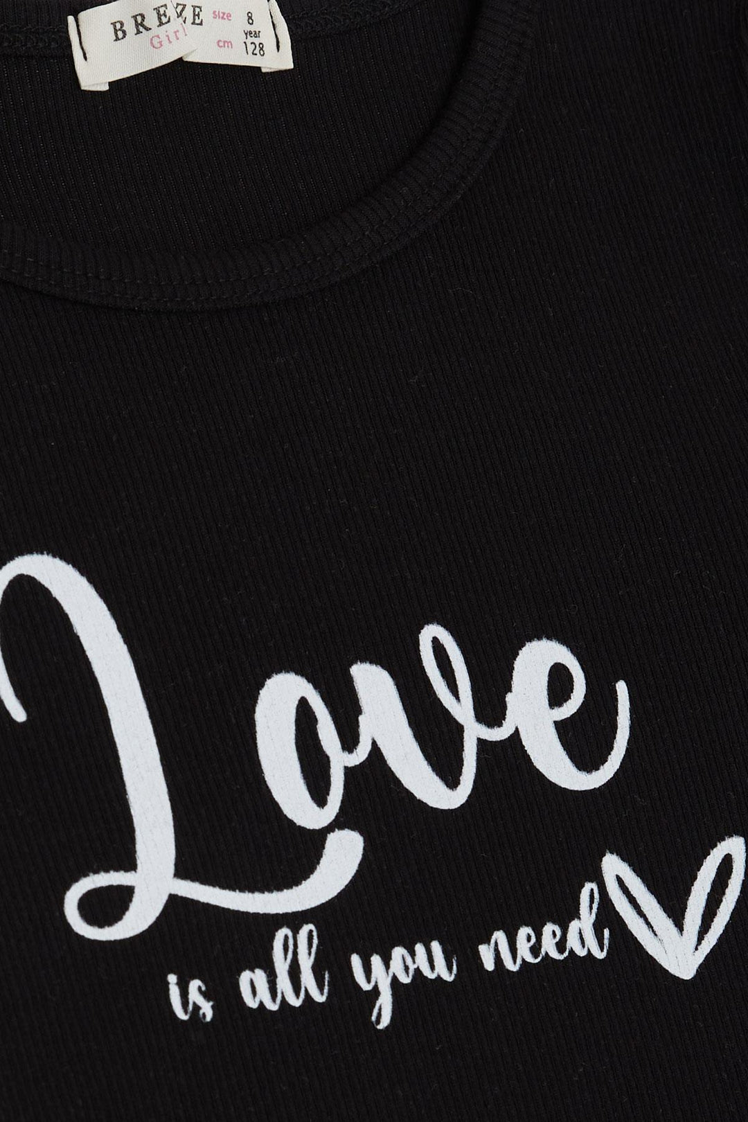 BRE Breeze Girl's T-shirt with Belt Length Text Print 84 Years, Black - Newark