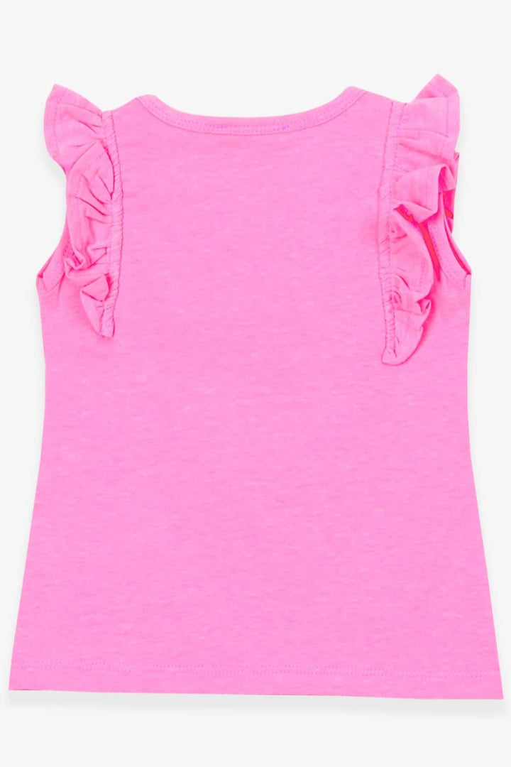 BRE Breeze Girl's T-Shirt with Frilly Sleeves, 3-7 Years, Neon Pink - Hempstead