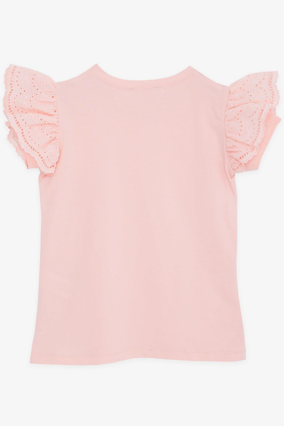BRE Breeze Girl's T-shirt with Embroidered Lace Sleeves, 62 Years, Salmon - Petatlán