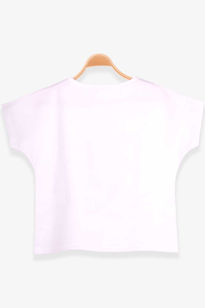 BRE Breeze Girl's T-shirt with Ribbon Print, 94 Years, Ecru - Prince Albert