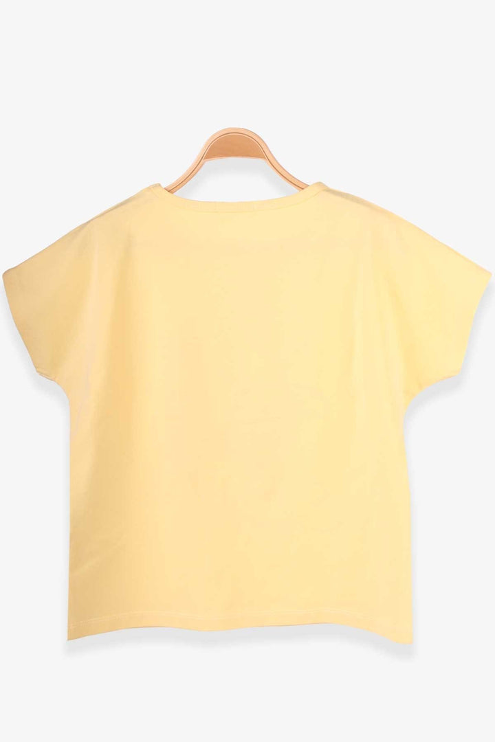 BRE Breeze Girl's T-shirt with Ribbon Print, 94 Years, Yellow - College Station