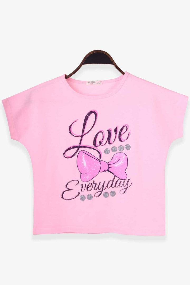 BRE Breeze Girl's T-shirt with Ribbon Print 94 Years, Powder - Löhne