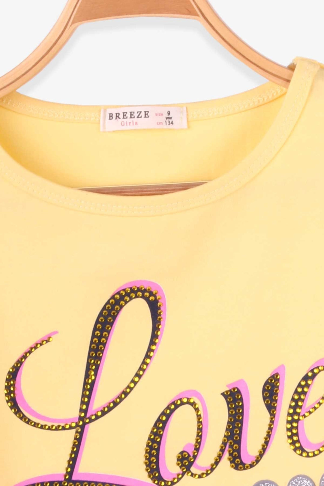 BRE Breeze Girl's T-shirt with Ribbon Print, 94 Years, Yellow - College Station
