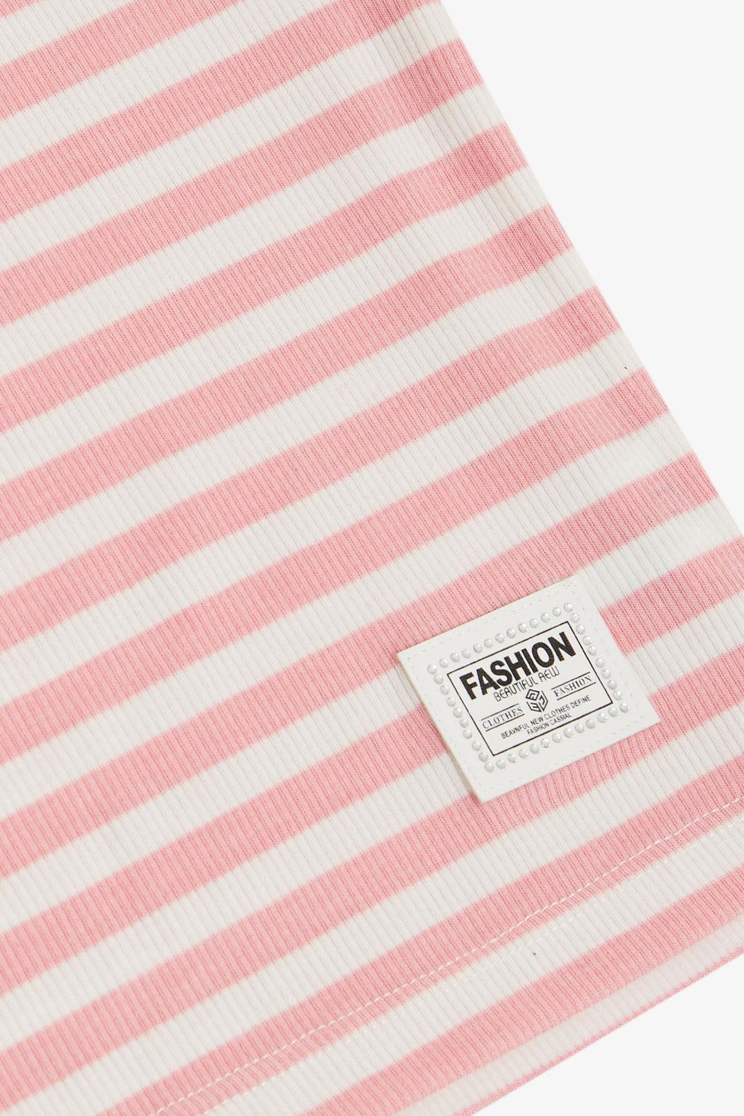 BRE Breeze Girl's T-shirt with Shoulder Detail, Emblem Belt Length 94 Years, Pink - Grand Junction