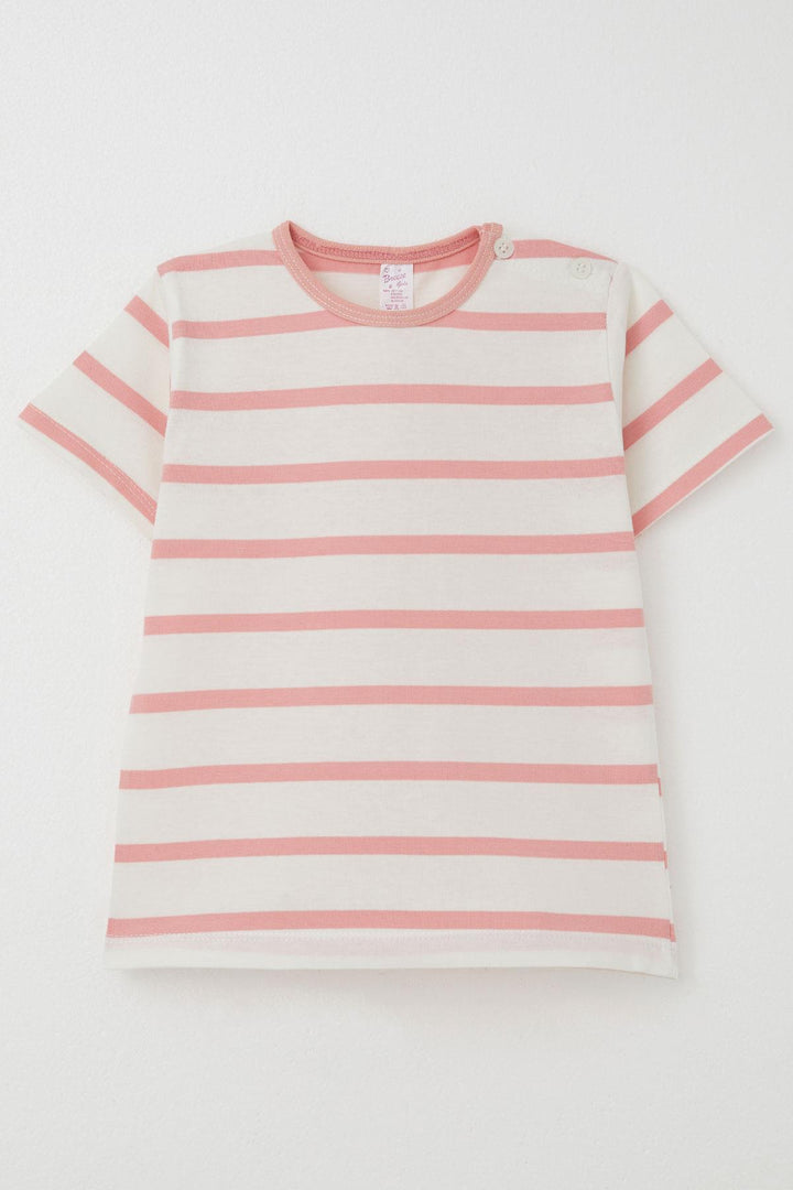 BRE Breeze Girl's T-shirt Striped 1-4 Years, Beige - Columbia