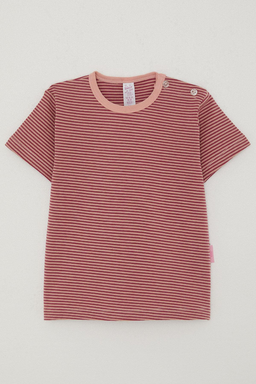 BRE Breeze Girl's T-shirt Striped 1-4 Years, Pink - Montréal