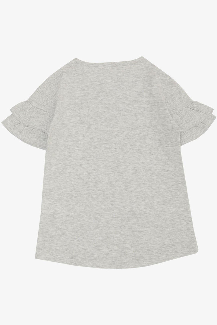 BRE Breeze Girl's T-shirt Love Themed with Glittery Text Print 62 Years, Light Grey Melange - San José del Rincón Centro