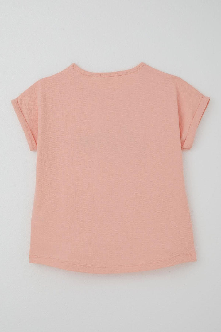 BRE Breeze Girl's T-shirt Love Themed Text Printed Glittery 94 Years, Salmon - Juventino Rosas