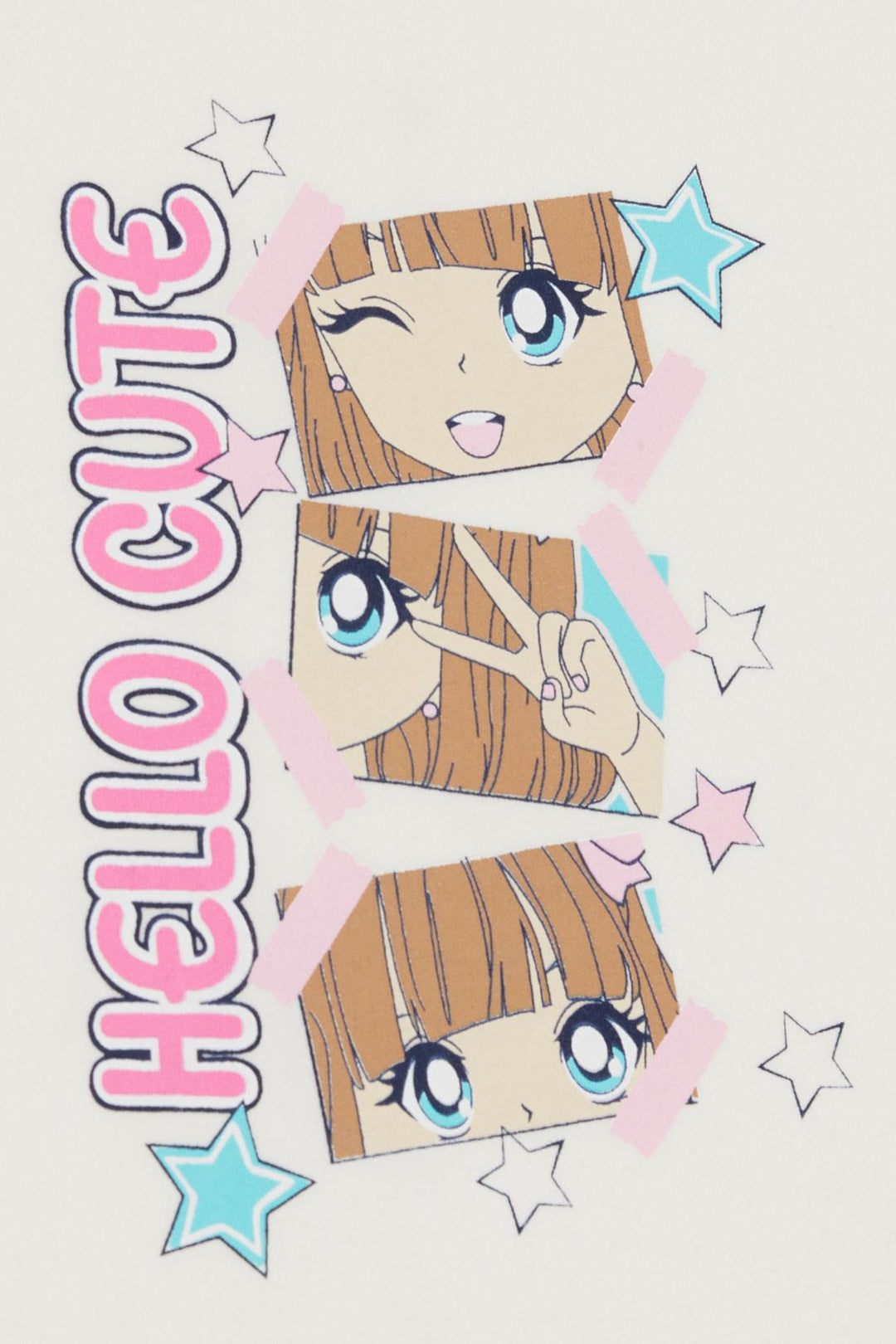 BRE Breeze Girl's T-shirt Cute Girl Printed Giving Cute Poses, 4-9 Years, Ecru - Sheffield