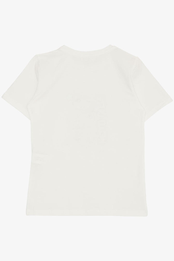 BRE Breeze Girl's T-shirt Cute Girl Printed Giving Cute Poses, 4-9 Years, Ecru - Sheffield