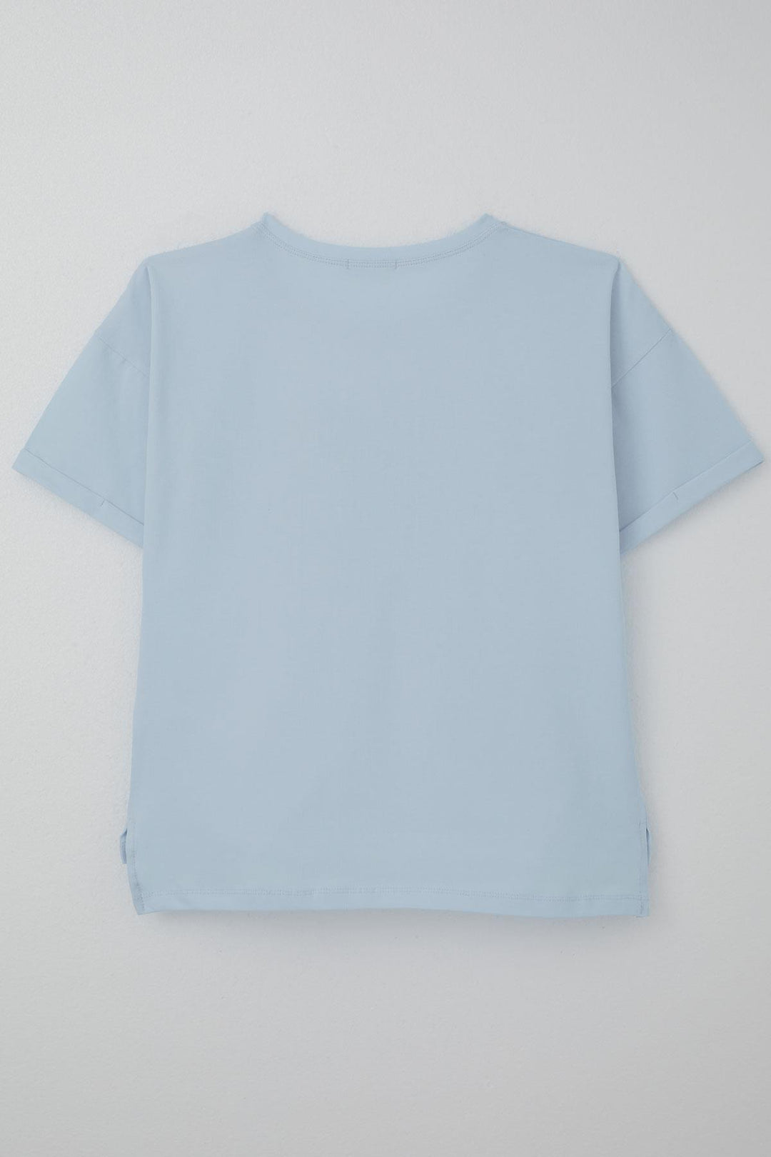 BRE Breeze Girl's T-Shirt with Stone Accessories Flower Printed 96 Years, Light Blue - Shawinigan