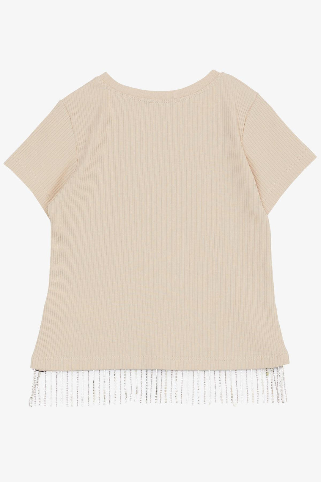 BRE Breeze Girl's T-shirt with Stone Fringes 94 Years, Beige - Middlesbrough