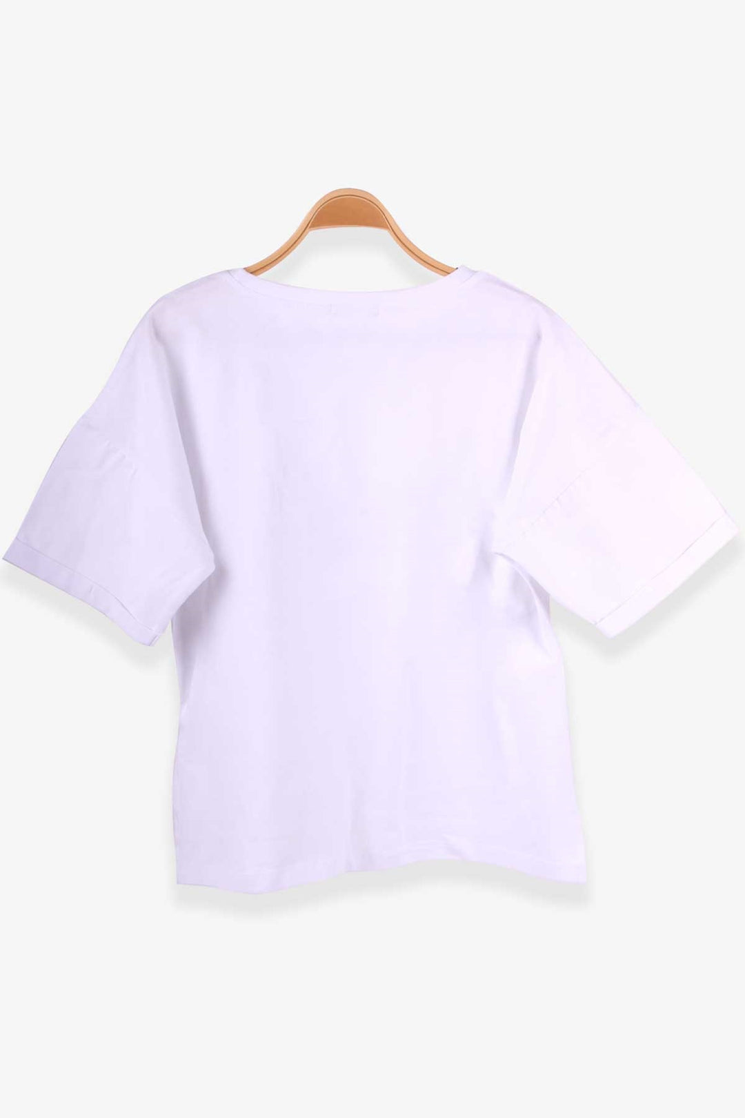 BRE Breeze Girl's T-shirt with Rhinestone Printed Text, 96 Years, White - San Juan Cancuc