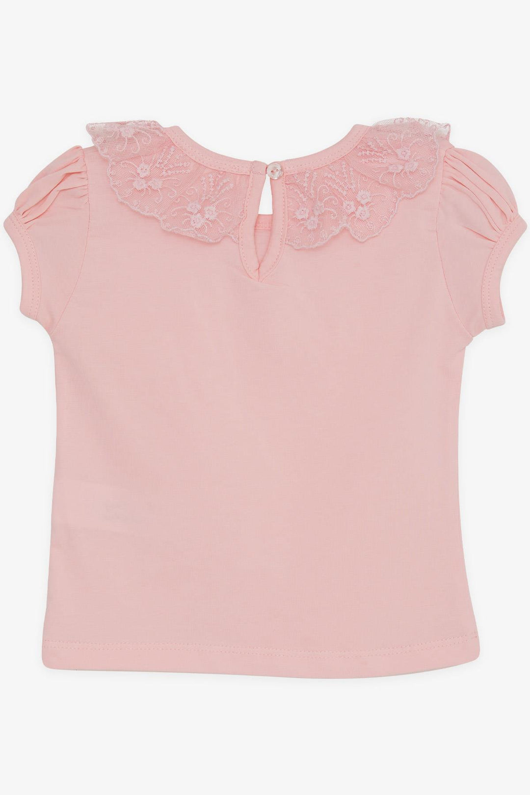 BRE Breeze Girl's T-shirt Collar with Lace Embroidery, 1-4 Years, Pink - Watertown Town