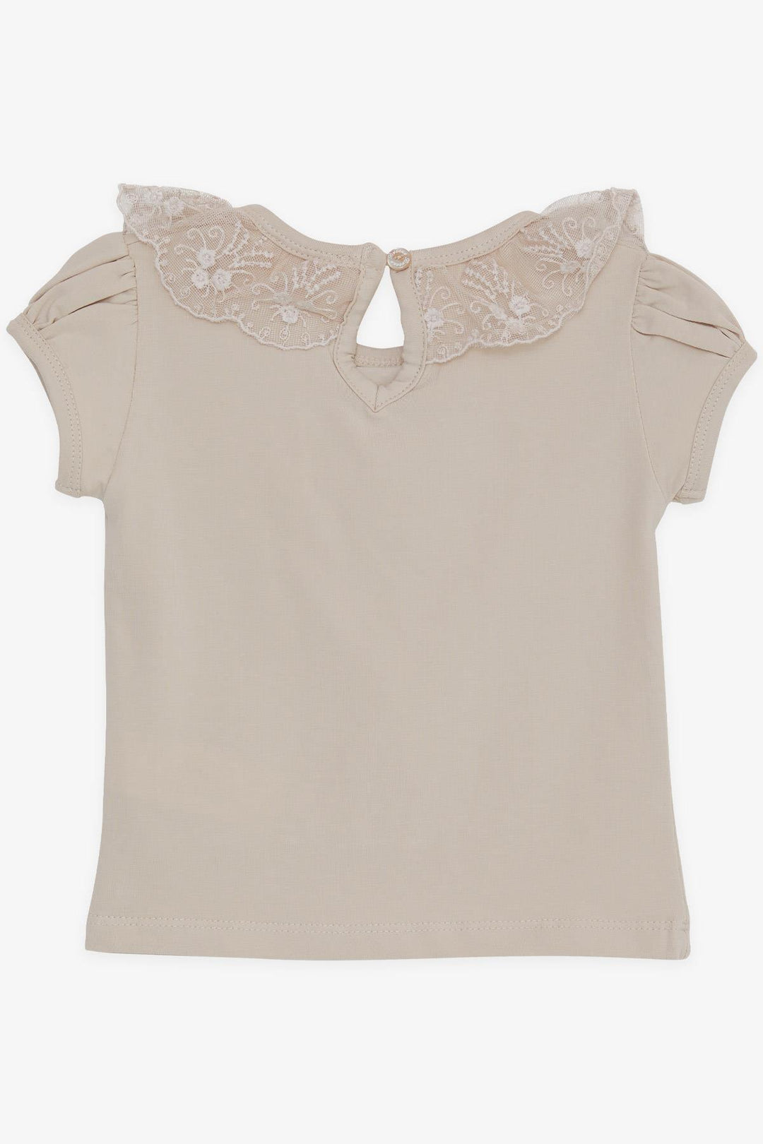 BRE Breeze Girl's T-shirt Collar with Lace Embroidery, 1-4 Years, Beige - Jaral del Progreso