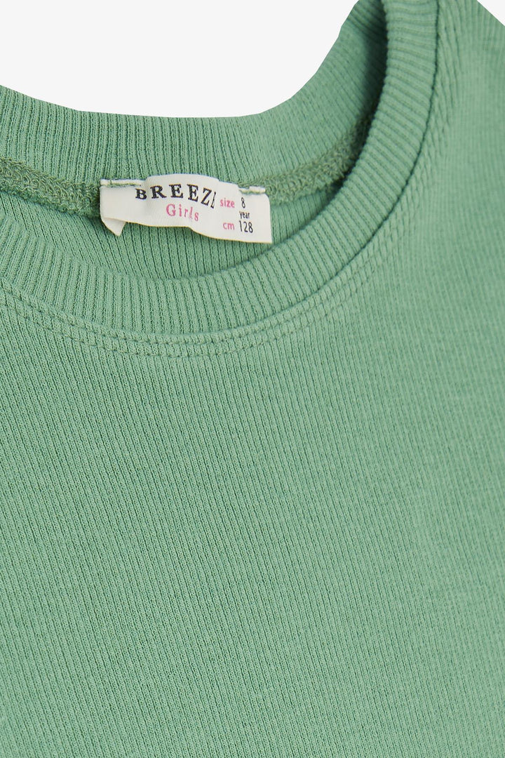 BRE Breeze Girl's T-Shirt with Ruched Sides, 84 Years, Green - Hartford