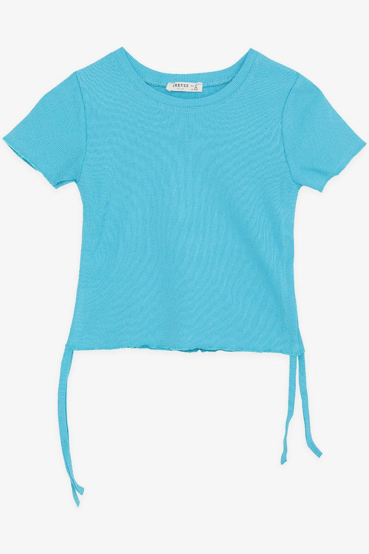 BRE Breeze Girl's T-Shirt with Ruched Sides, 84 Years, Light Blue. - Goodyear
