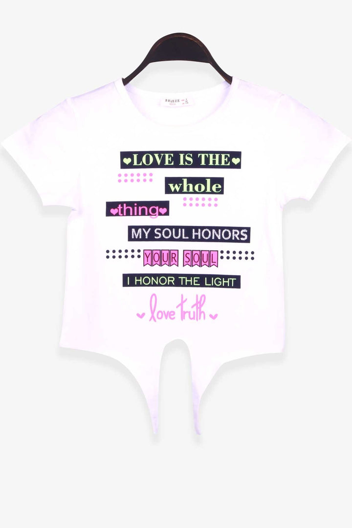 BRE Breeze Girl's T-Shirt with Printed Text, 94 Years, White - Guelph