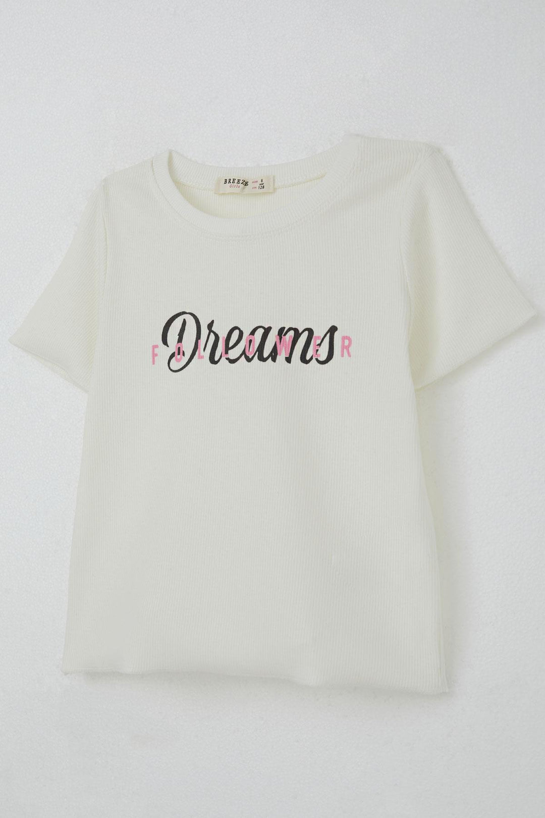 BRE Breeze Girl's T-Shirt with Printed Text, 84 Years, Ecru - Hammond