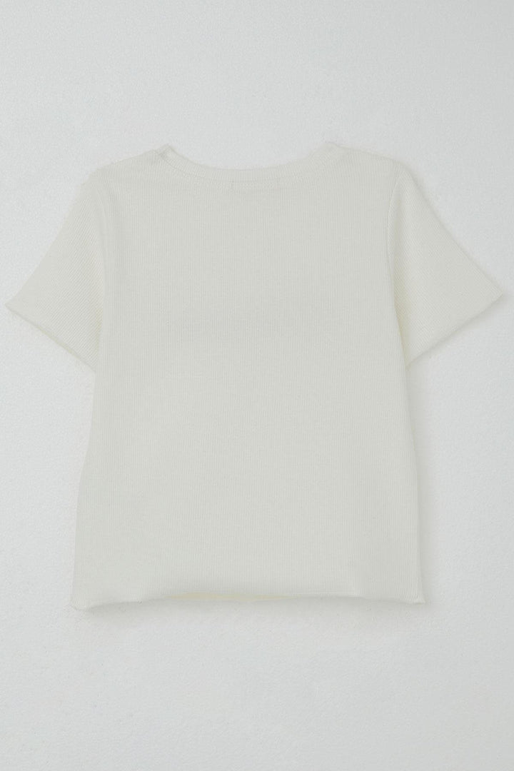 BRE Breeze Girl's T-Shirt with Printed Text, 84 Years, Ecru - Hammond