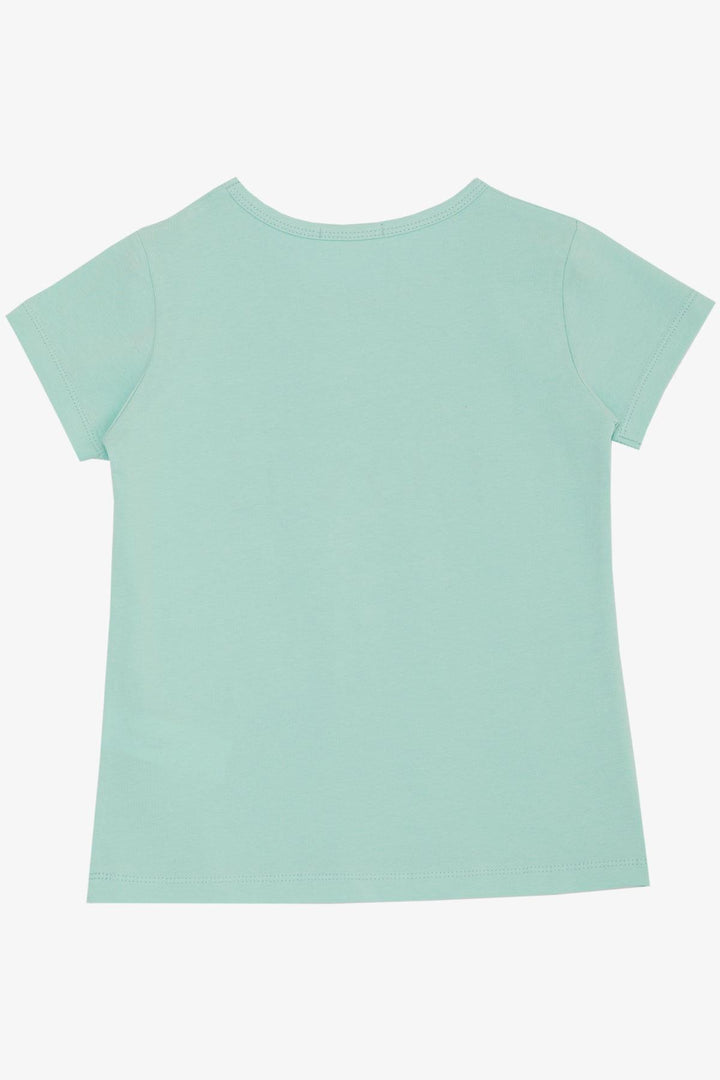 BRE Breeze Girl's T-Shirt with Printed Text and Rhinestones, 84 Years, Aqua Green - Santa Rosa Jauregui