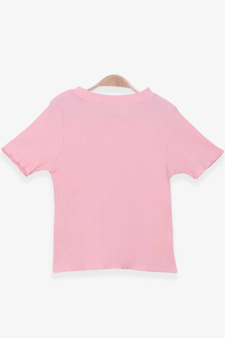 BRE Breeze Girl's T-shirt with Sequins 84 Years, Salmon - Kalinkavichy