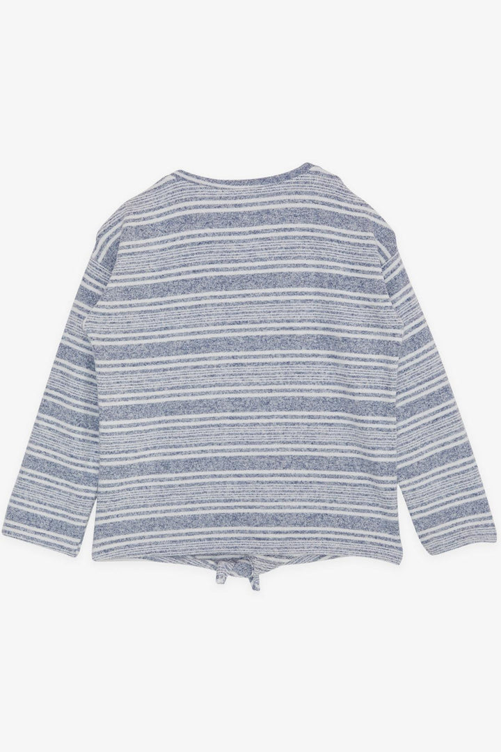 BRE Breeze Girl's Sweater with Sequined Heart Print Embroidered Writing, 94 Years, Blue - San Juan Cancuc