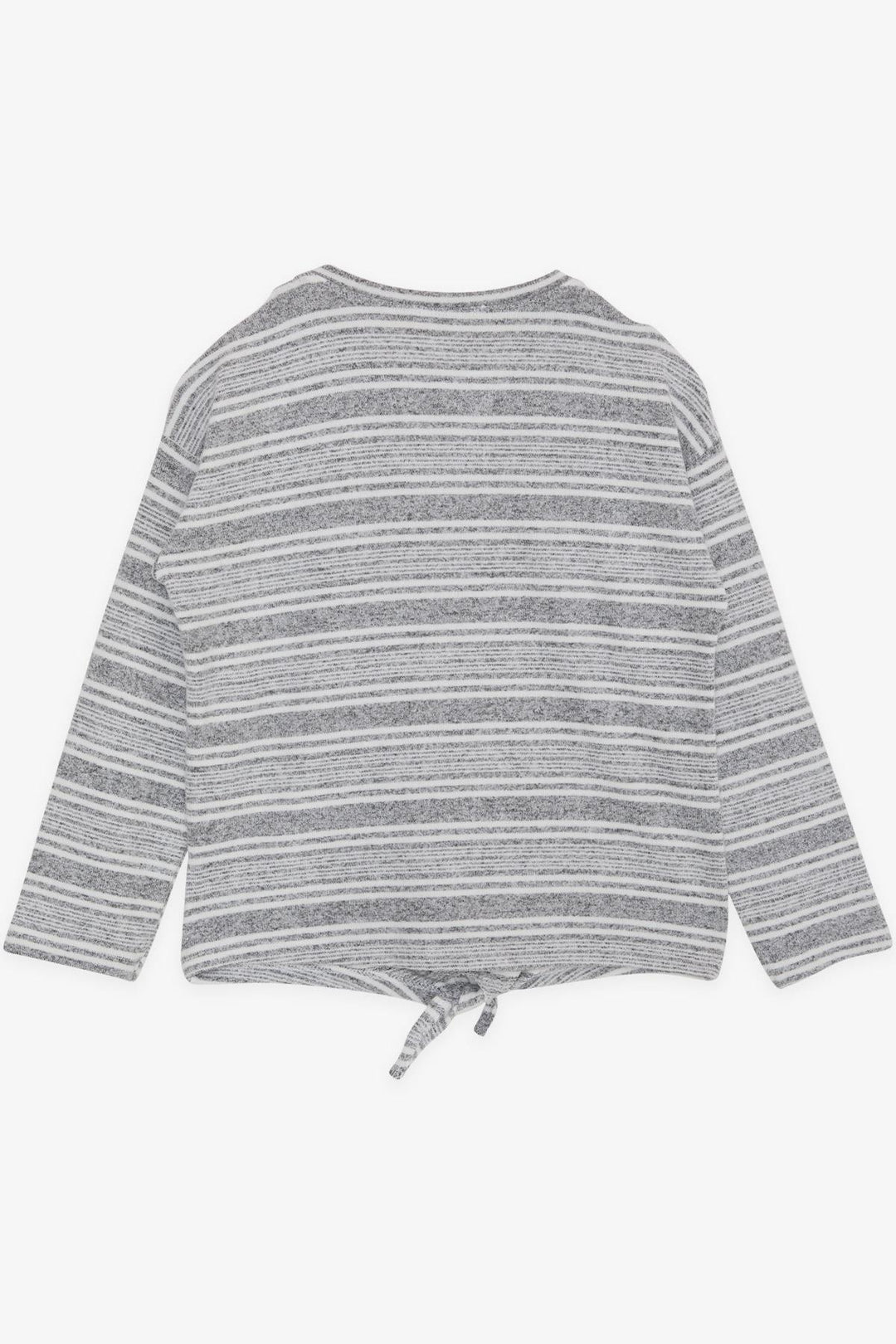 BRE Breeze Girl's Sweater with Sequined Heart Print Embroidered Writing 94 Years, Grey Melange - Gardena