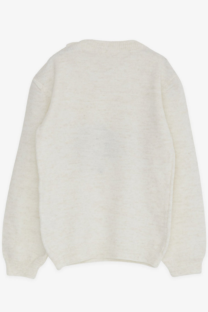 BRE Breeze Girl's Sweater with Sequined Unicorn Print 1.5-5 Years, Beige - Modica