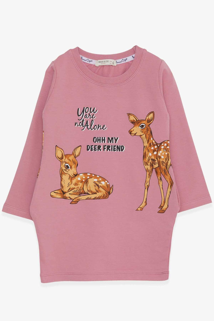 BRE Breeze Girl's Tunic with Fawn Print 1.5-5 Years, Rose Pink - Schio