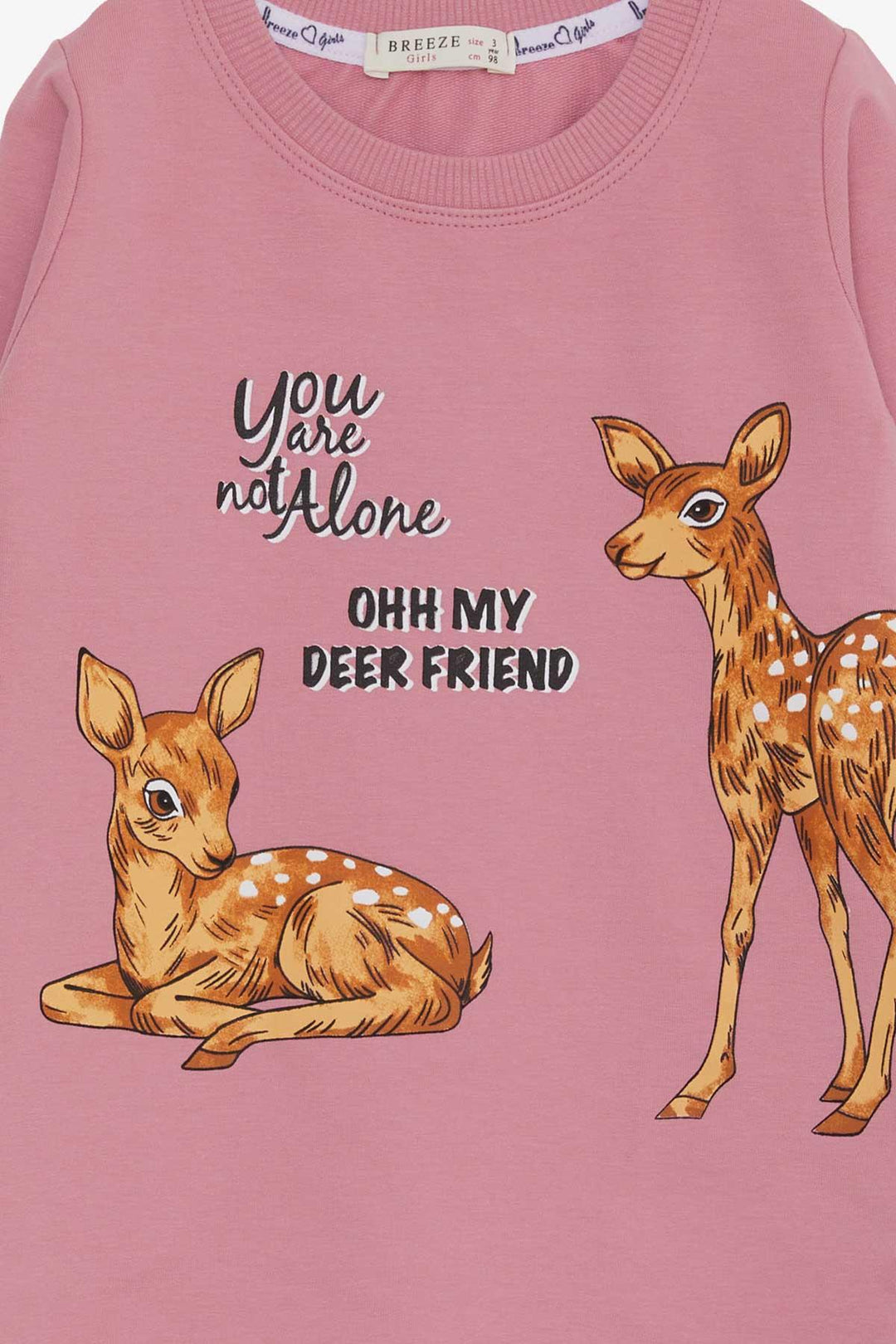 BRE Breeze Girl's Tunic with Fawn Print 1.5-5 Years, Rose Pink - Schio